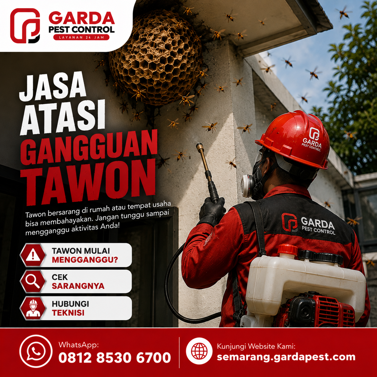 Layanan Darurat Basmi Tawon Semarang: Solusi Cepat Penanganan Sarang Berbahaya