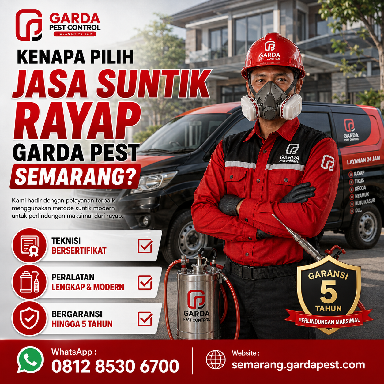 Jasa Suntik Rayap Semarang: Perlindungan Bangunan Bergaransi Resmi